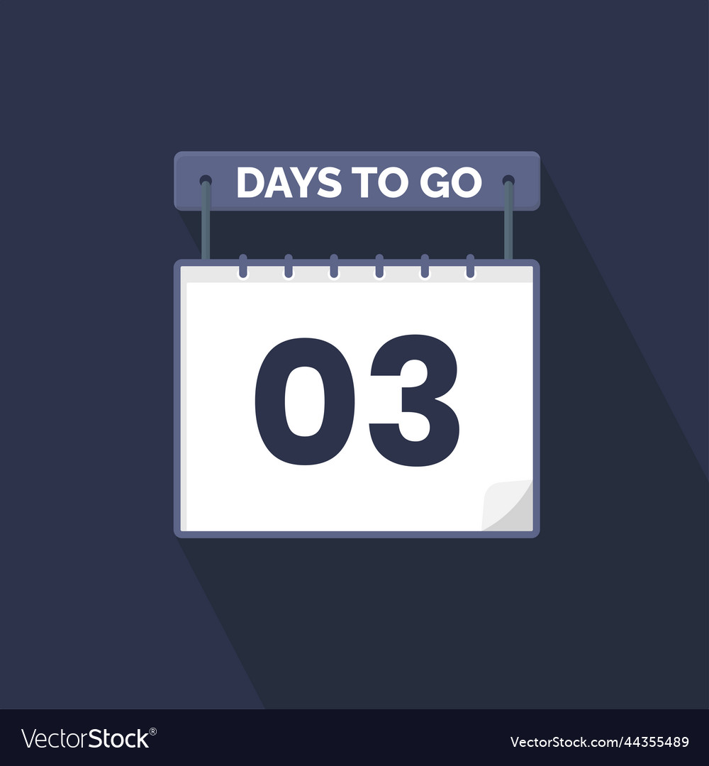 3 Days Left Countdown For Sales Promotion Days Vector Image