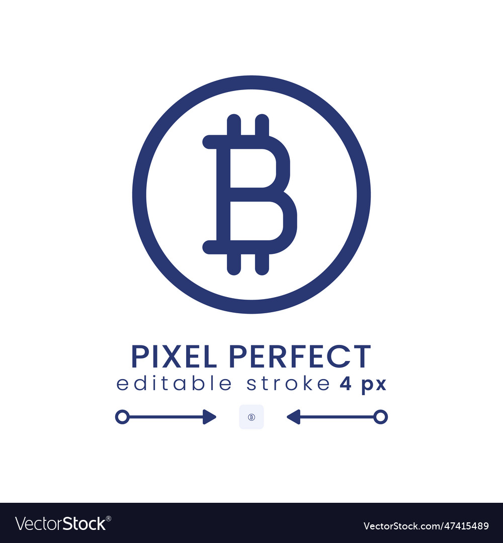 Bitcoin linear desktop icon vector image Bitcoin linear desktop icon