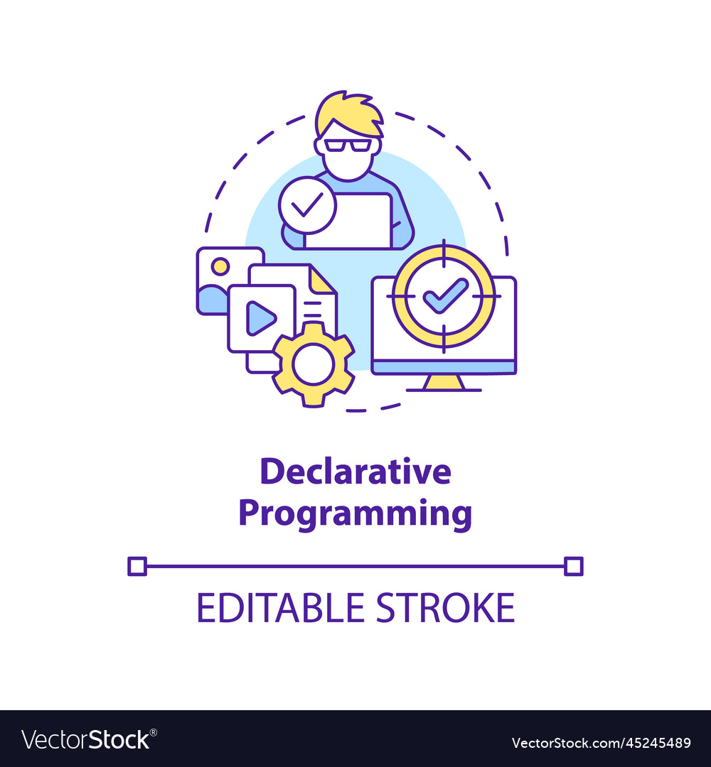 Declarative programming concept icon vector image Declarative programming concept icon