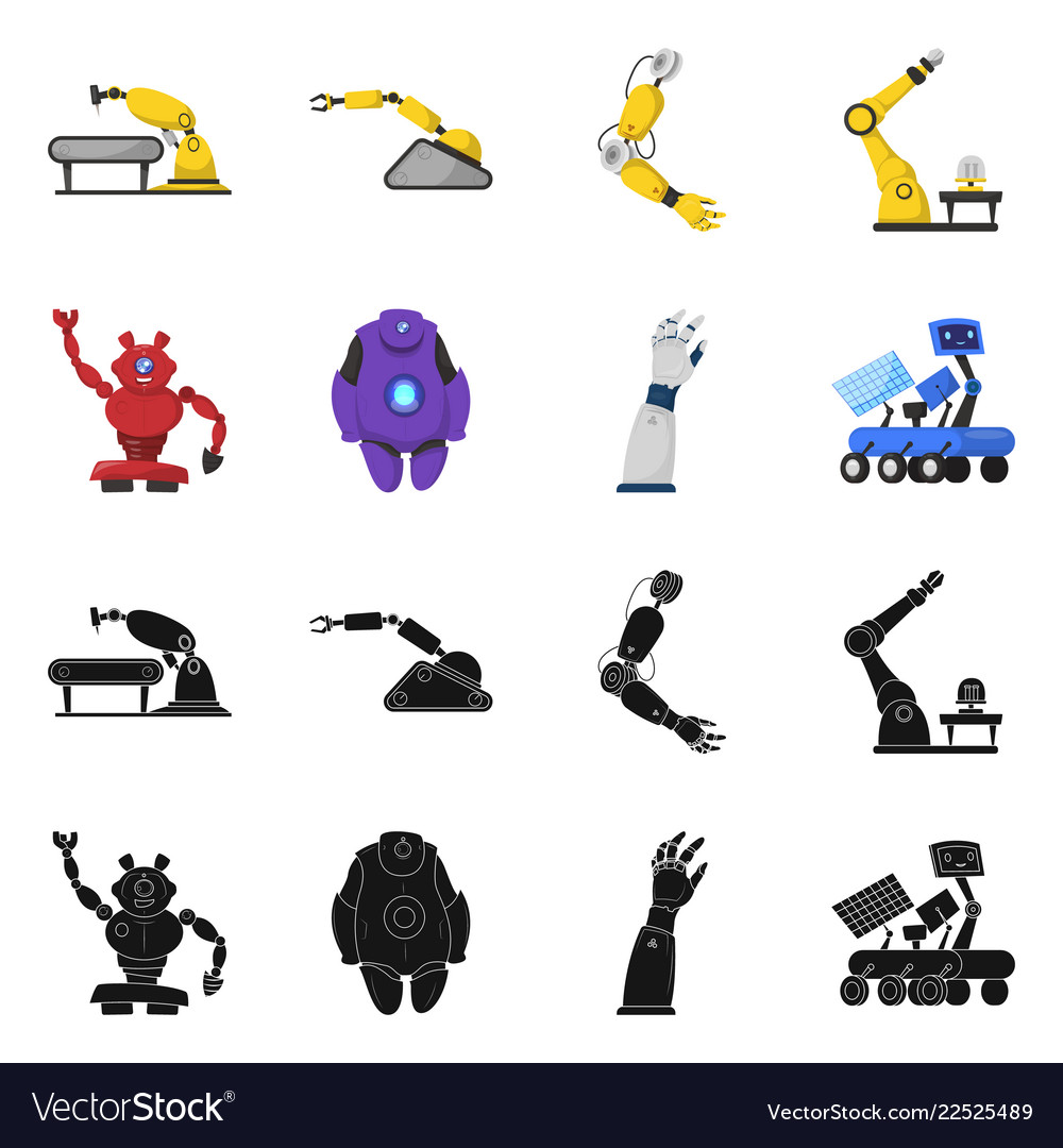 Design of robot and factory icon