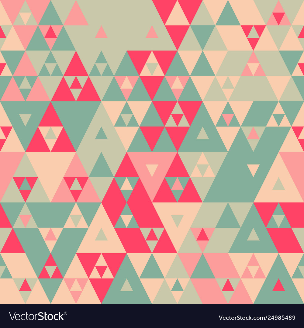 Geometric color triangles seamless pattern vector image Geometric color triangles seamless pattern
