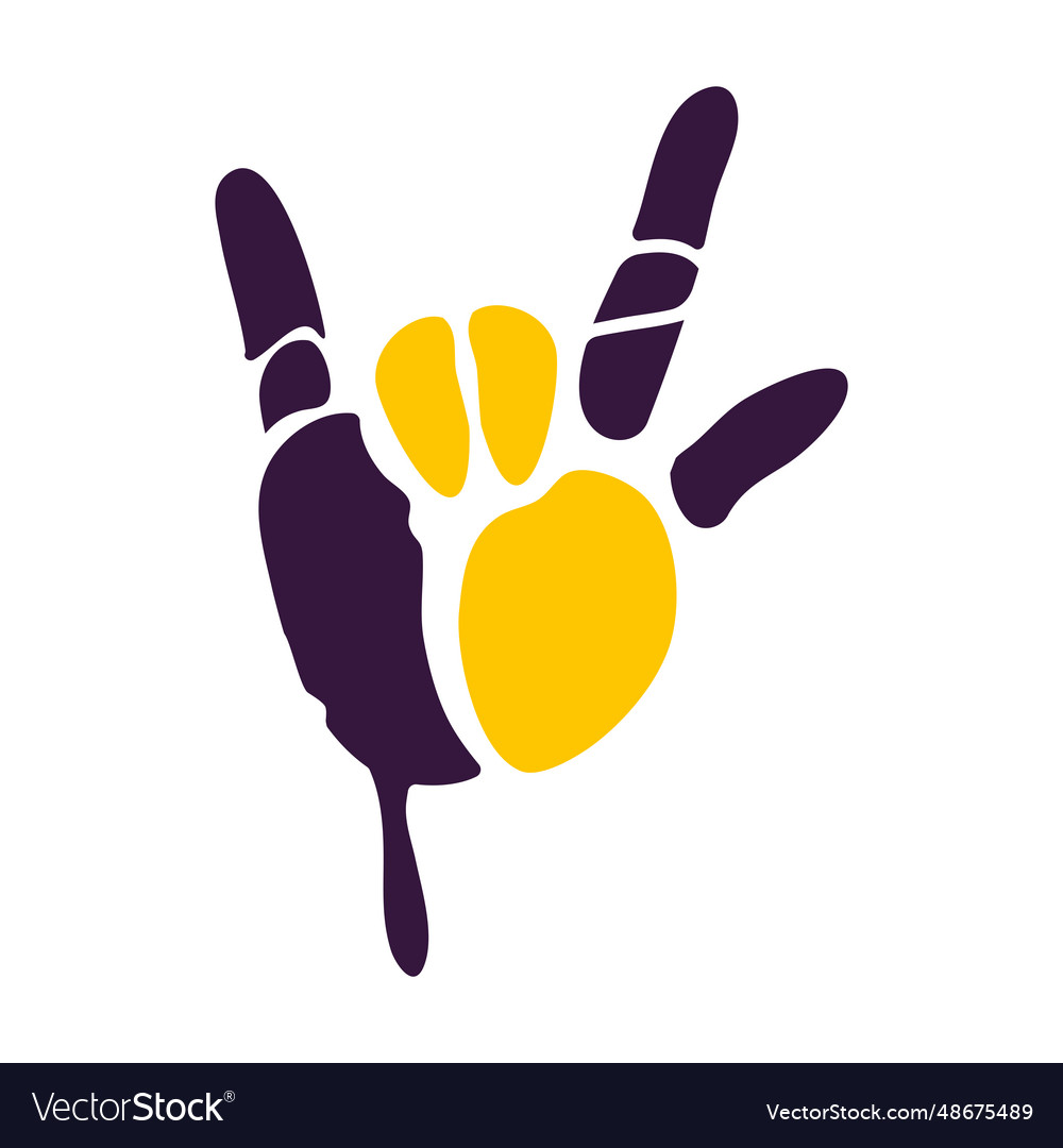 Handprint paint color gesture