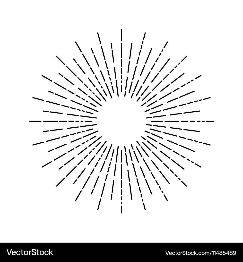 Linear Drawing Rays Sun Royalty Free Vector Image