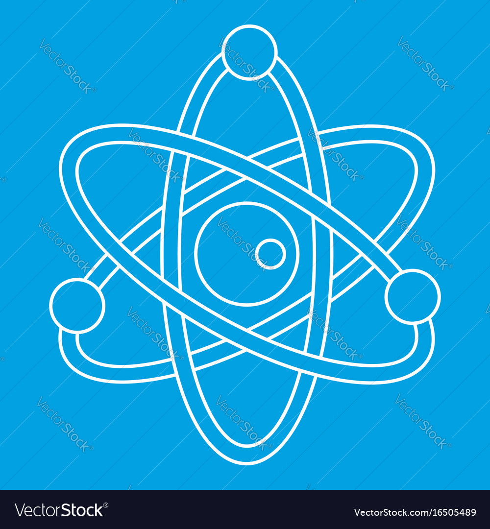 Model of atom icon outline style Royalty Free Vector Image