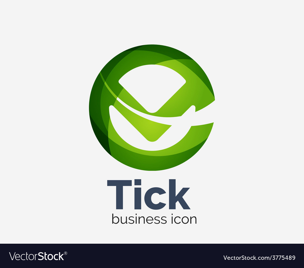 Modern tick abstract wave logo design