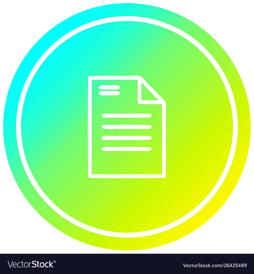 Official document circular in cold gradient