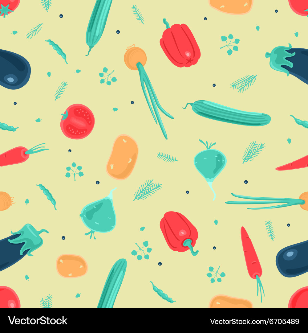 Seamless pattern vegetables Royalty Free Vector Image