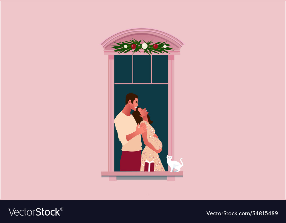 Window frames with neighbors doing daily things vector image Window frames with neighbors doing daily things