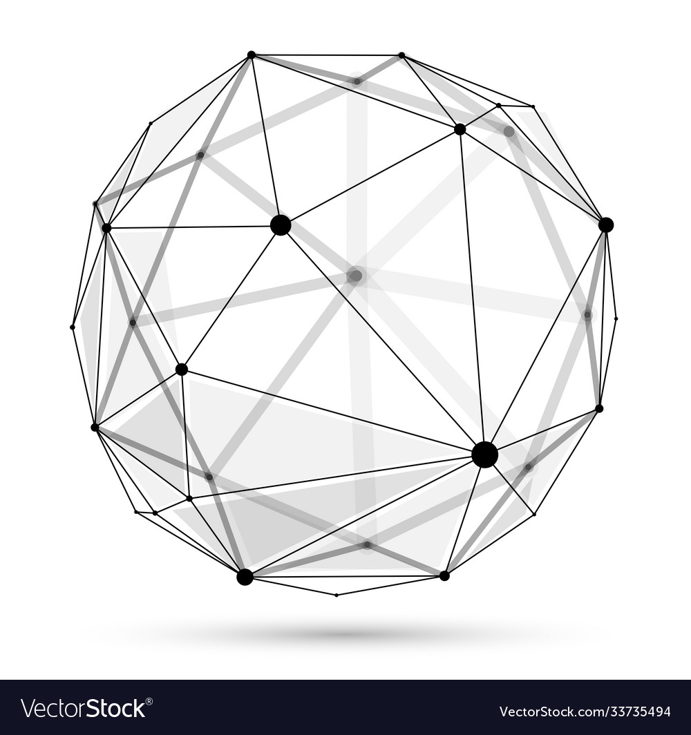 Abstract 3d mesh sphere dots connected