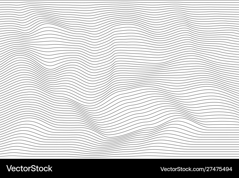 Abstract pattern black wave lines on white Vector Image