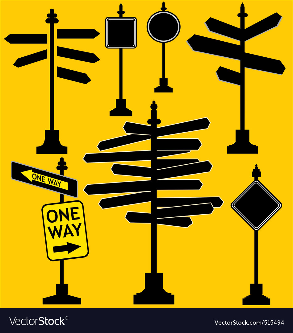 Blank directional sign Royalty Free Vector Image