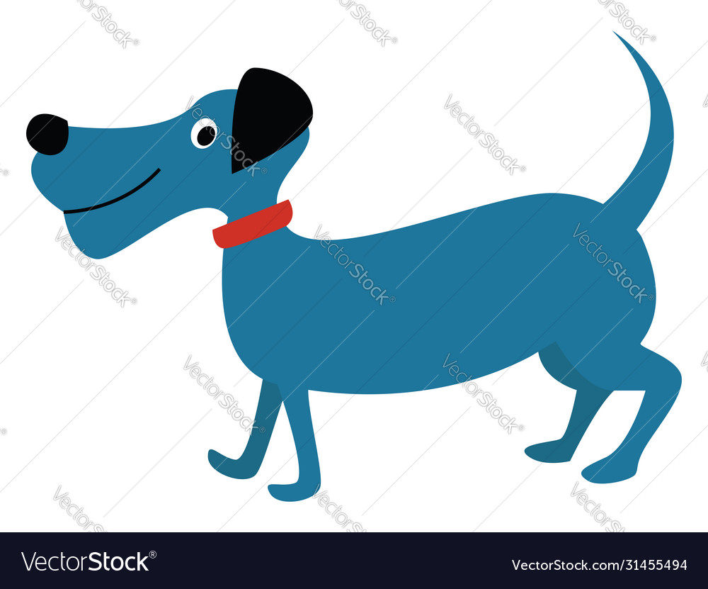 Blue dog on white background