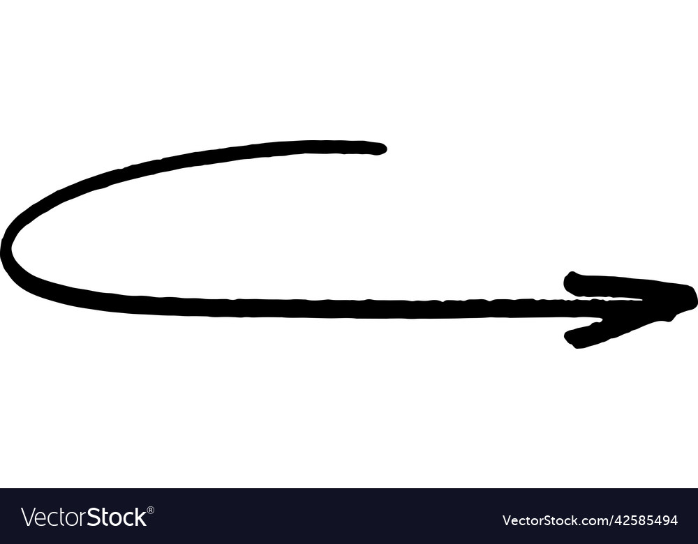 Brushstroke arrow smooth up hand drawn pointer vector image Brushstroke arrow smooth up hand drawn pointer