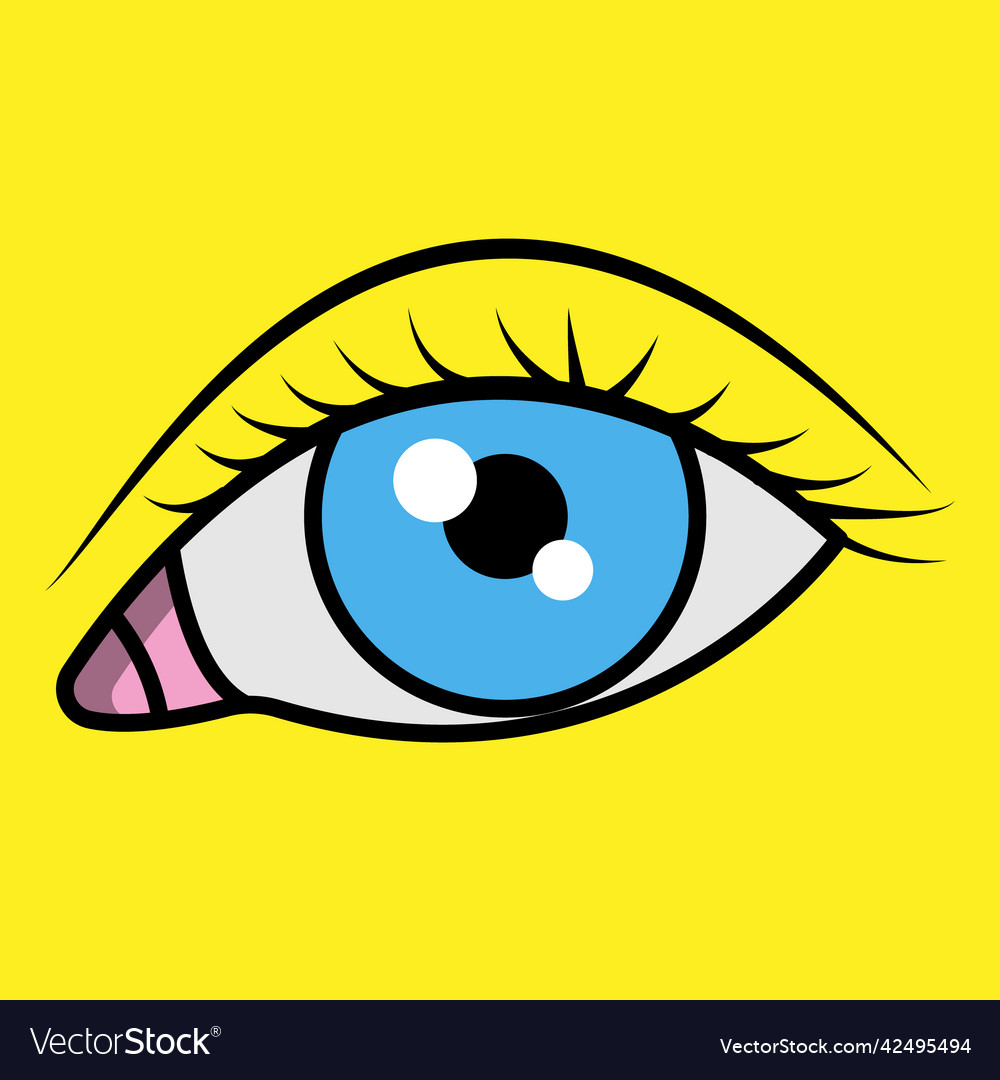 Eye on yellow background woman