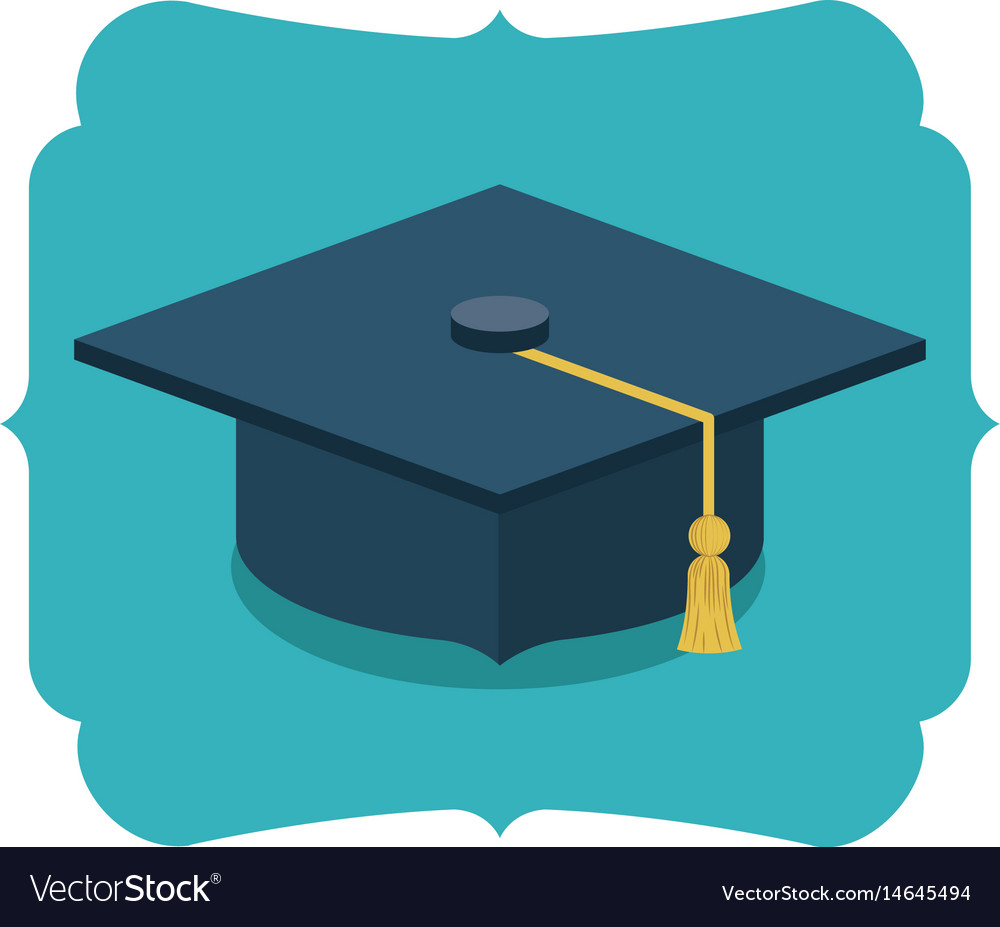 Isolated graduation cap of school design