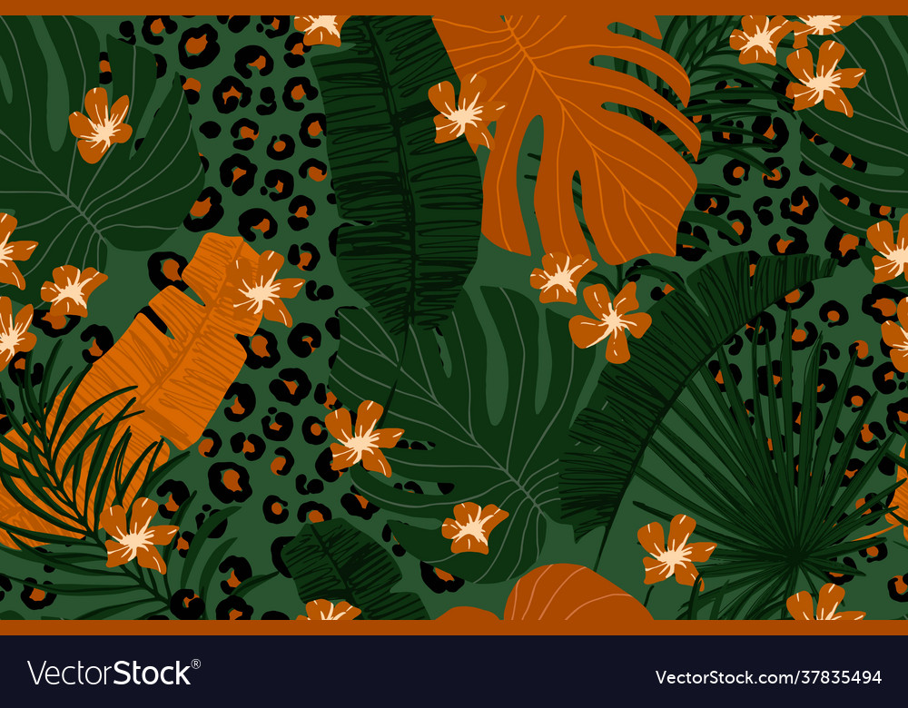 Modern exotic seamless pattern leopard fur vector image Modern exotic seamless pattern leopard fur
