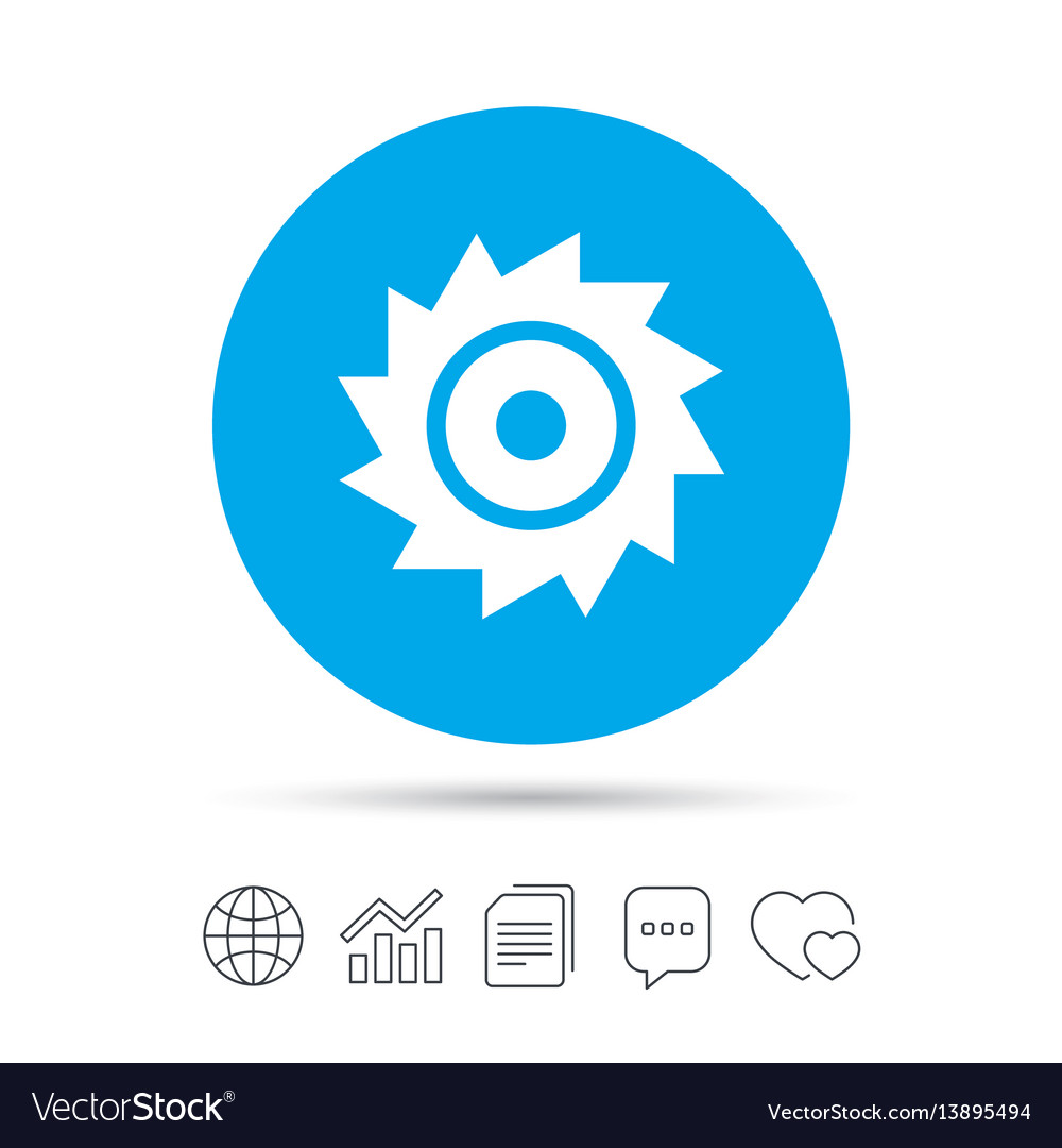 Saw circular wheel sign icon cutting blade