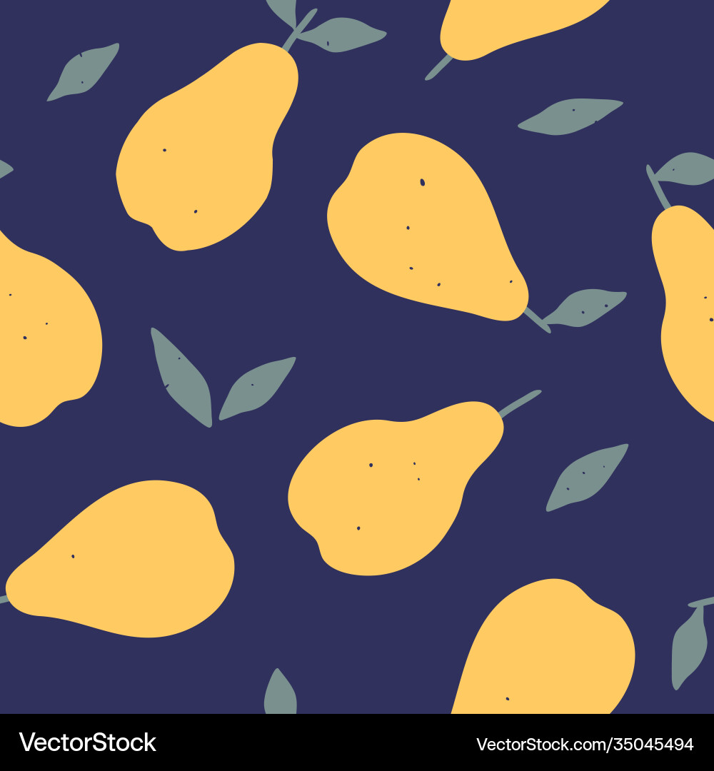 Seamless pattern with pears Royalty Free Vector Image