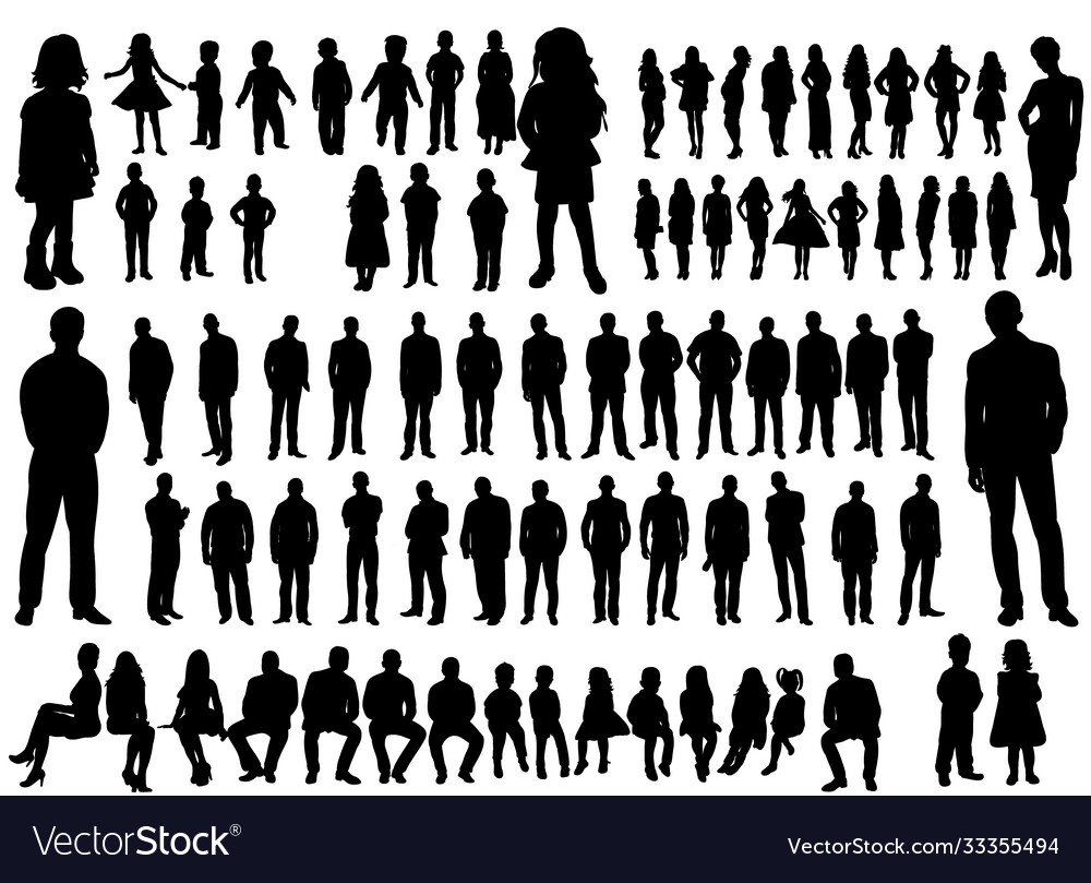 Silhouettes people collection Mädchen mädchen kinder