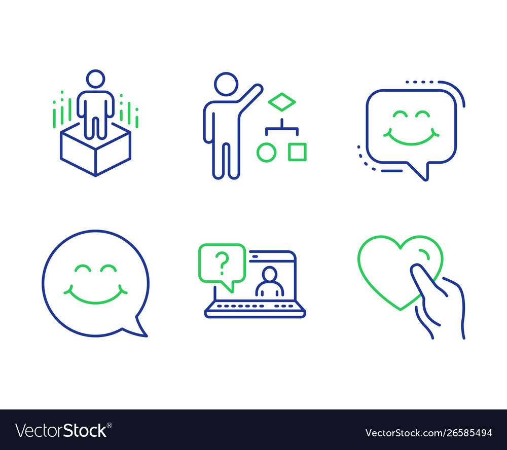 Smile face algorithm and augmented reality icons vector image Smile face algorithm and augmented reality icons