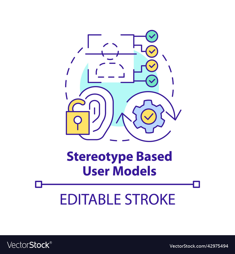 Stereotype based user models concept icon vector image Stereotype based user models concept icon