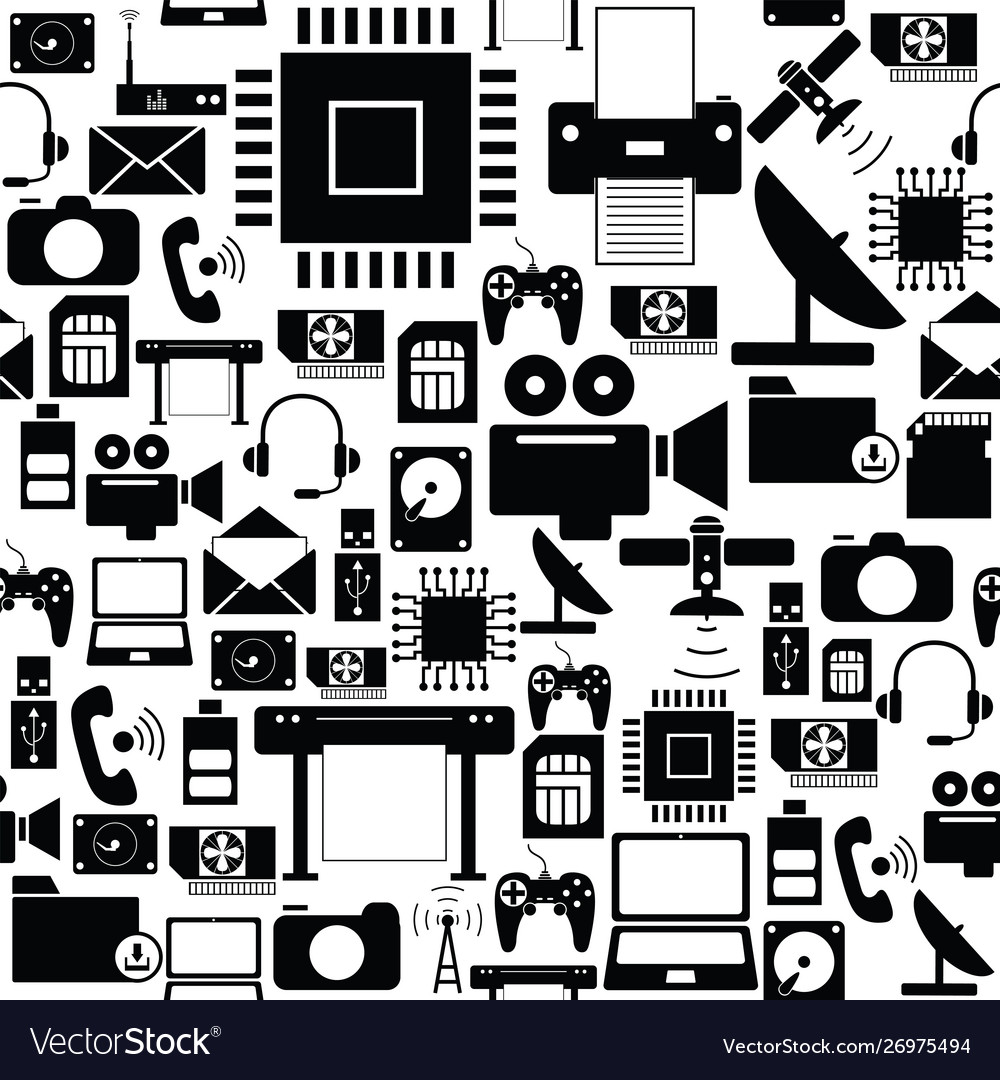 Technology seamless pattern background icon