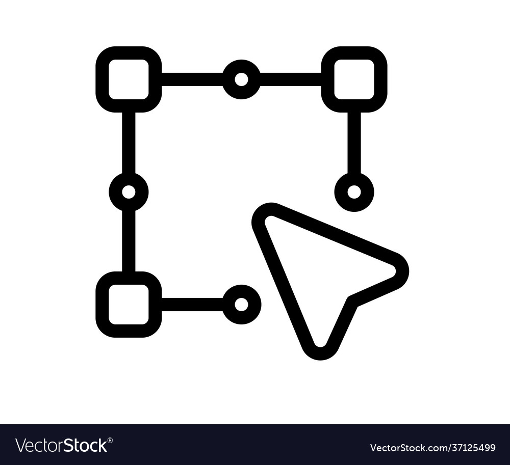 Anchor pointer single isolated icon with outline vector image Anchor pointer single isolated icon with outline