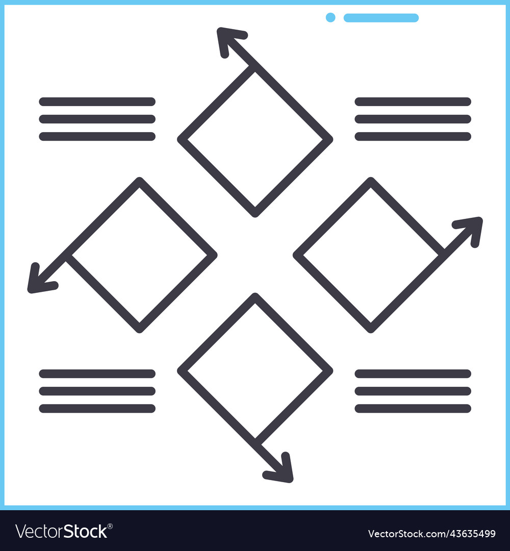 Data modeling line icon outline symbol vector image Data modeling line icon outline symbol