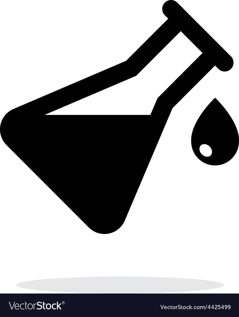 Drop from flask simple icon on white background