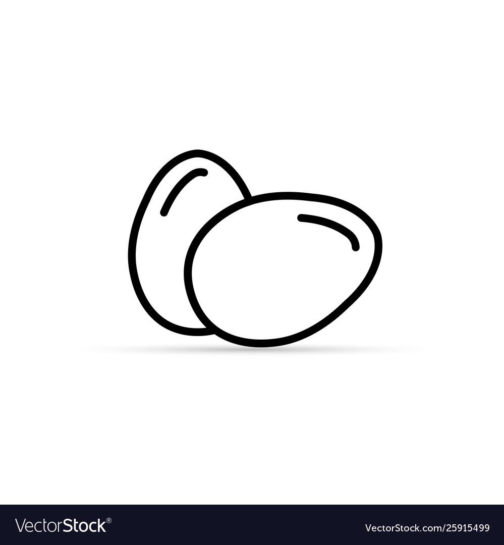 Egg line icon in flat style for app ui websites vector image Egg line icon in flat style for app ui websites