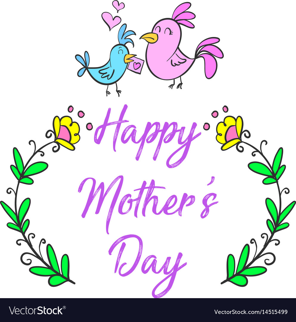 Happy mother day cartoon style