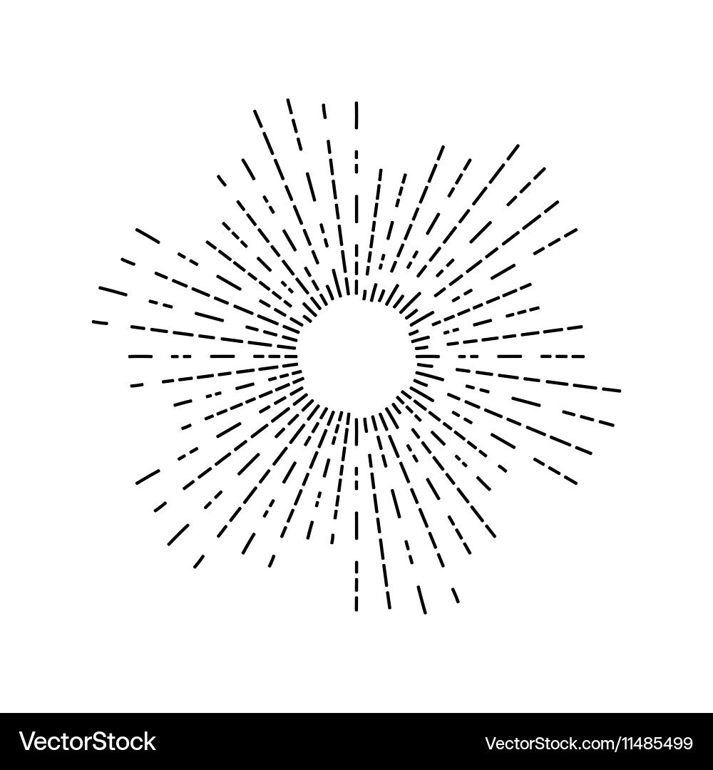 Linear Drawing Rays Sun Royalty Free Vector Image