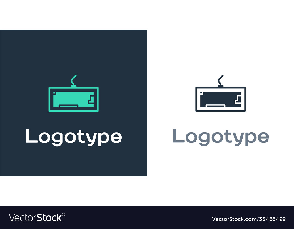 Logotype computer keyboard icon isolated on white vector image Logotype computer keyboard icon isolated on white
