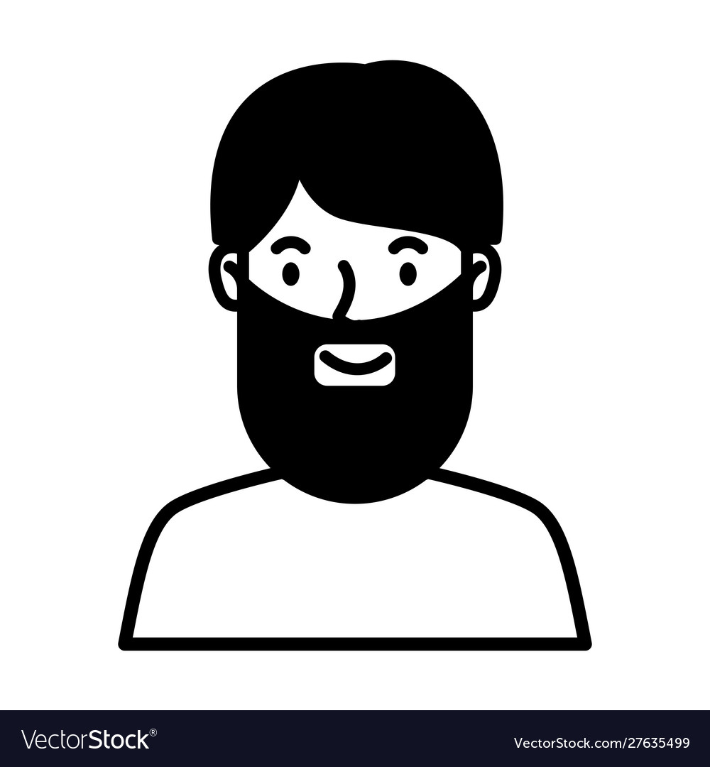 Man with beard avatar character line style