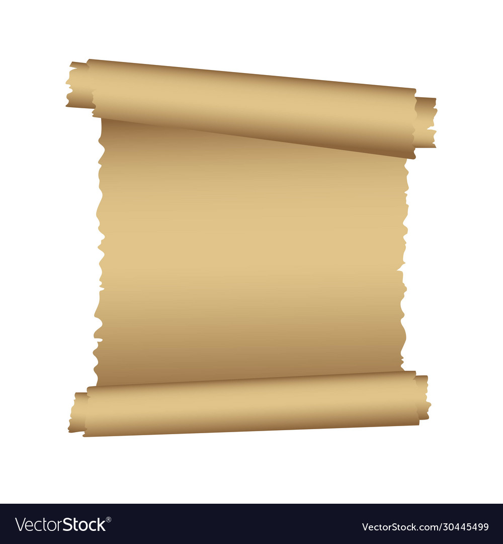 Papyrus scroll isolated on white