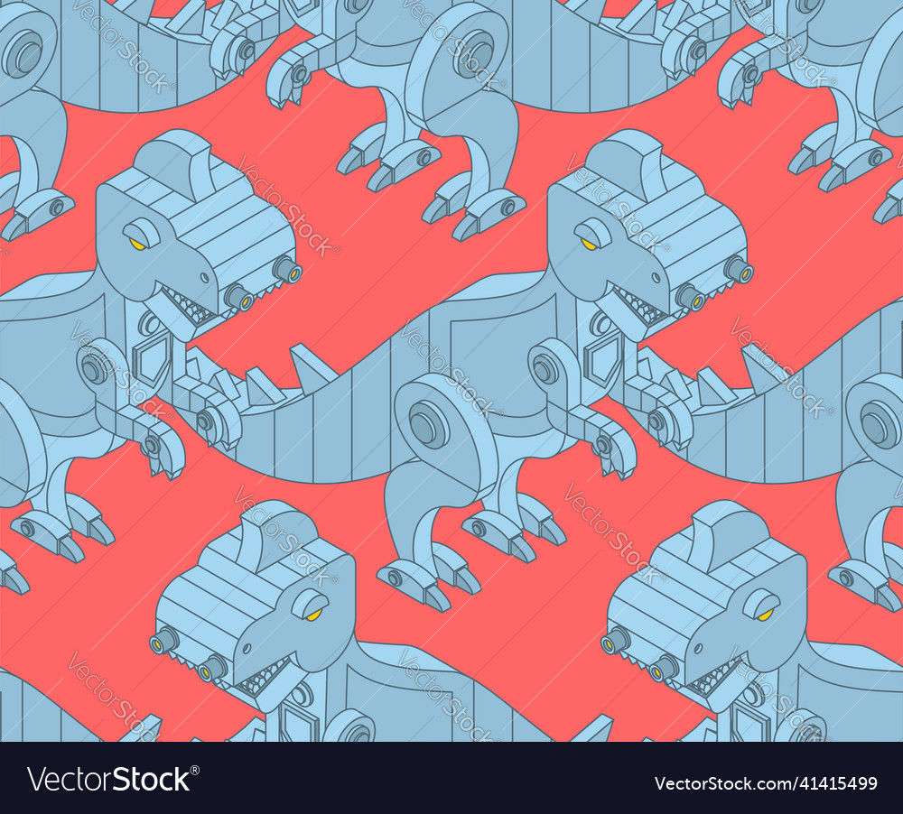 Robot dinosaur pattern seamless iron monster