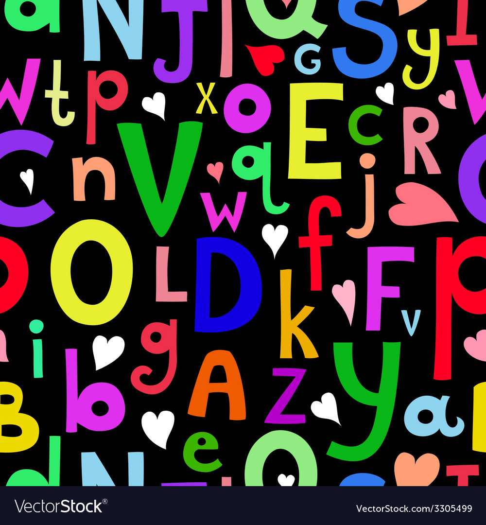 Seamless pattern with latin letters of different