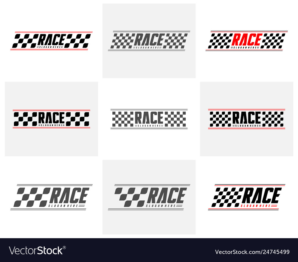 Set race flag design concepts icon speed