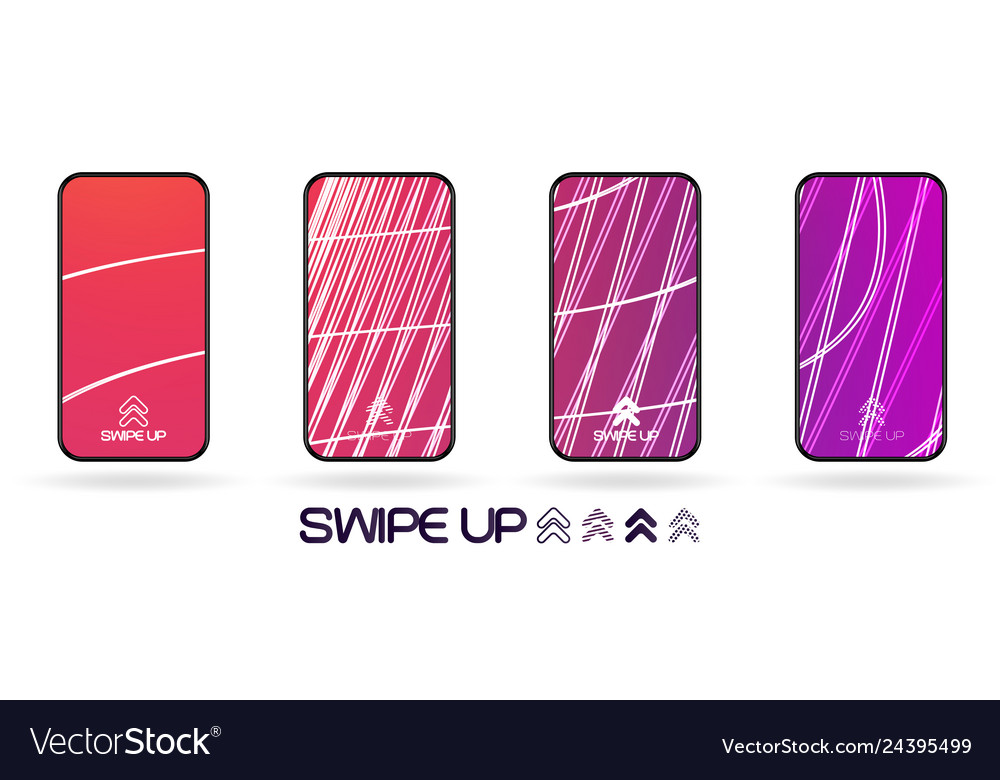 Social network gradient style swipe up background vector image Social network gradient style swipe up background