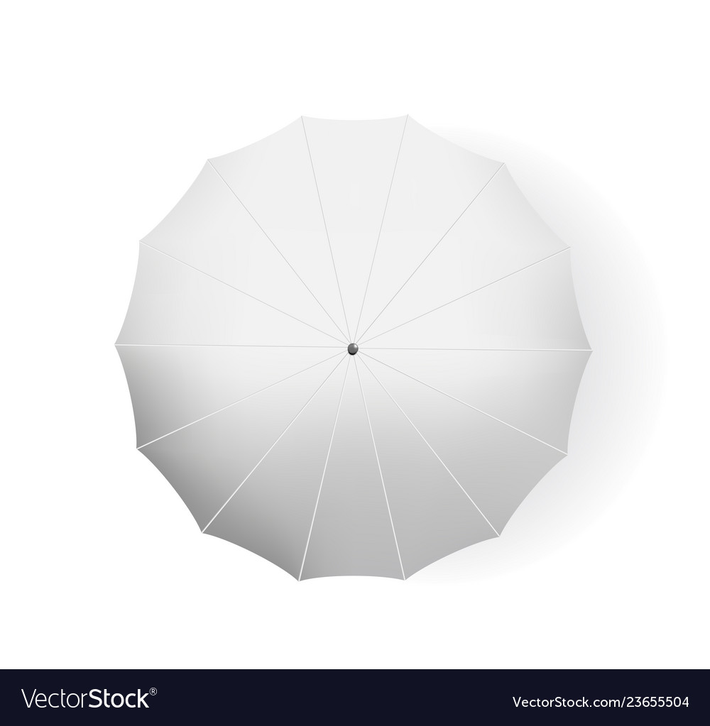 3d mock up realistic white umbrella top view