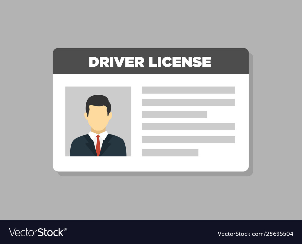 Car driver license identification with photo man