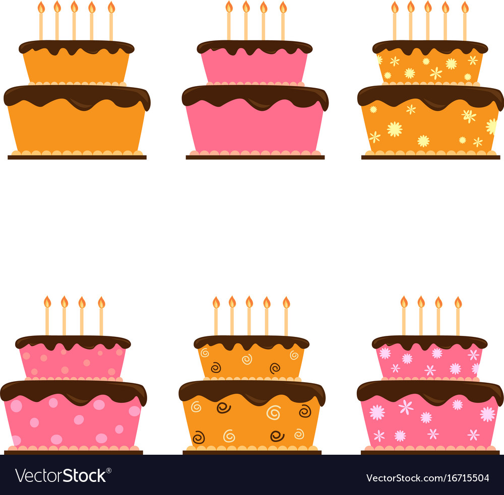 Cartoon cake hand drawing isolated on white