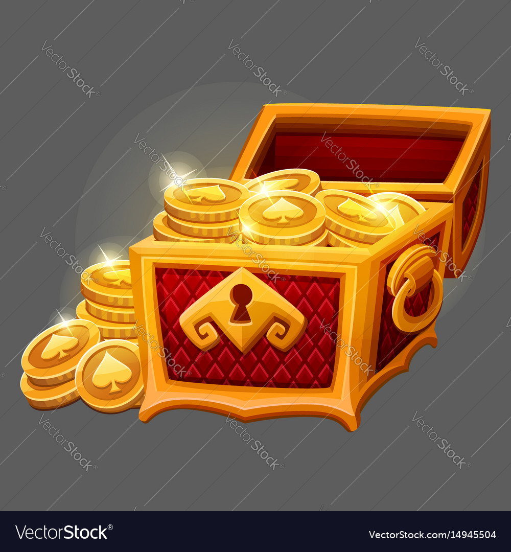 Chest of gold coins icon