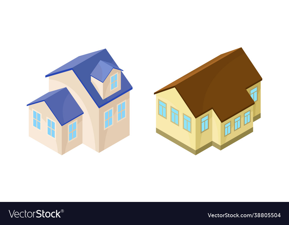 Detached house or residence as free-standing vector image Detached house or residence as free-standing