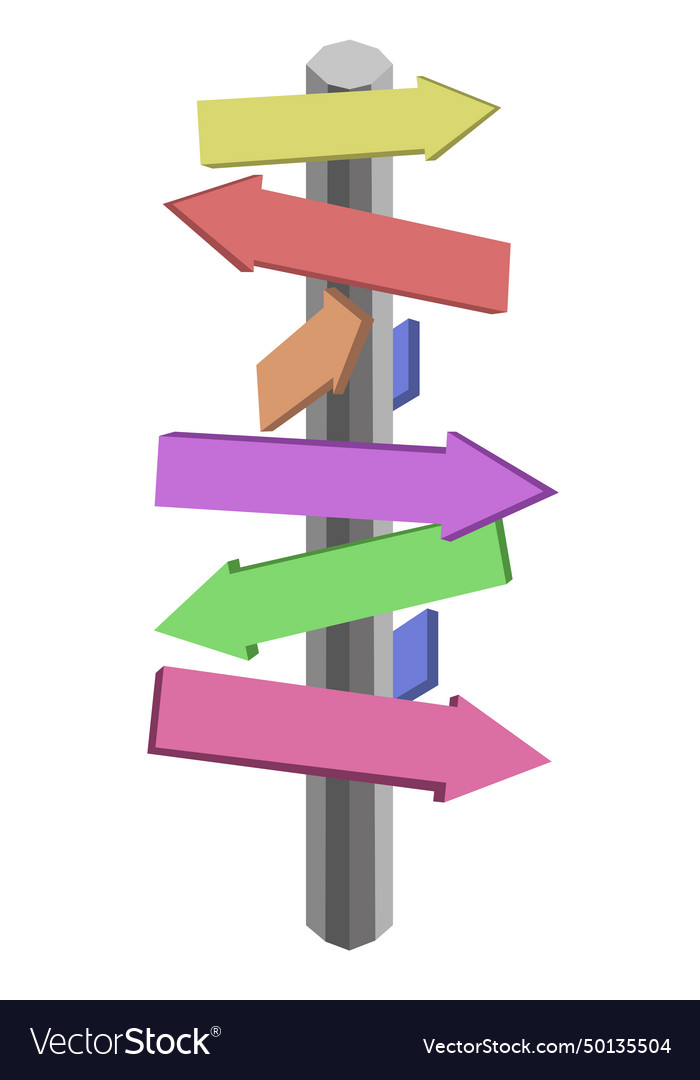 Direction sign empty road pointer vector image Direction sign empty road pointer
