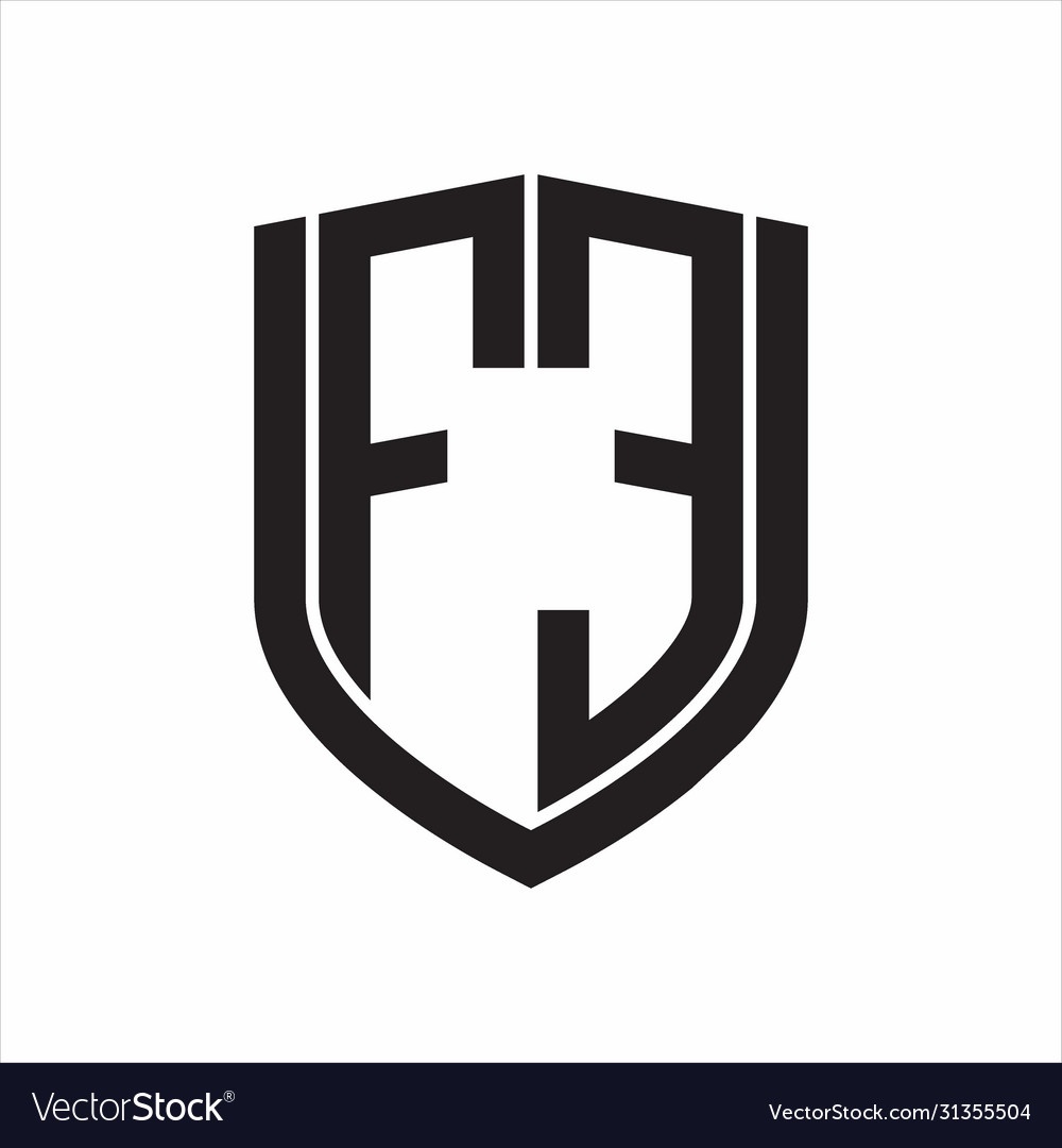 Fe logo monogram with emblem shield design Vector Image