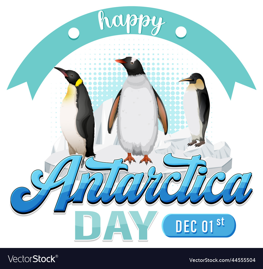 Happy antarctice Day Poster Design