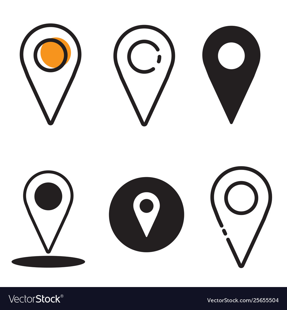 Icon location bundle vector image Icon location bundle