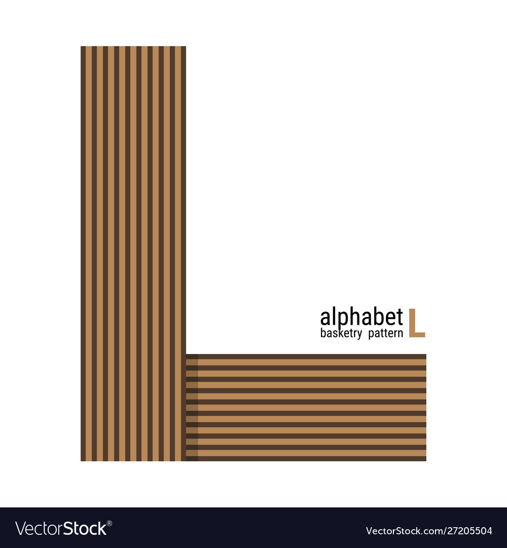 L - unique alphabet design with basketry pattern vector image L - unique alphabet design with basketry pattern