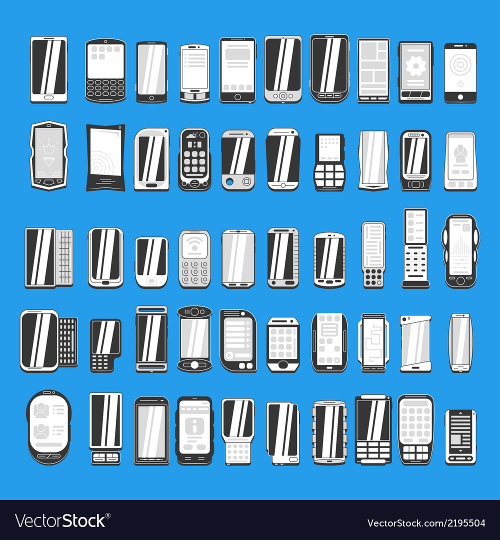 Large set of different abstract mobile phones part